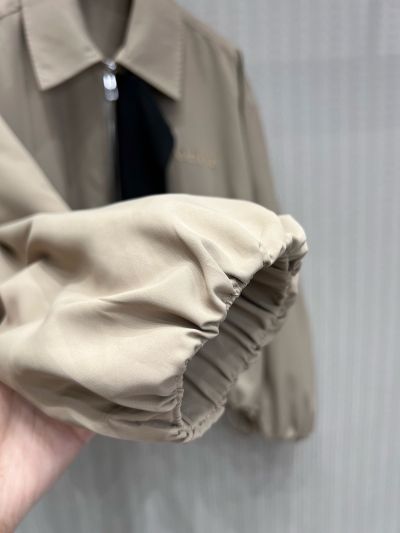 Loewe Turn-Down Collar Embroidered Jacket in Beige