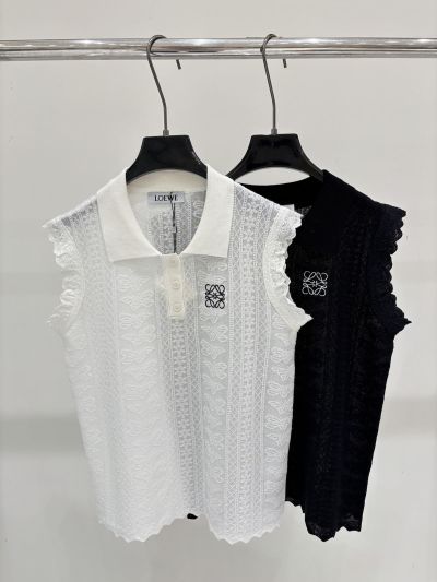 Loewe Turn-Down Collar Embroidered Top