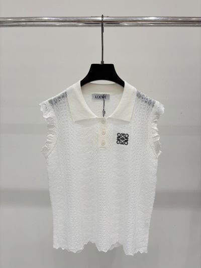 Loewe Turn-Down Collar Embroidered Top
