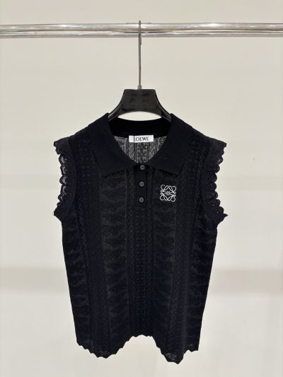 Loewe Turn-Down Collar Embroidered Top