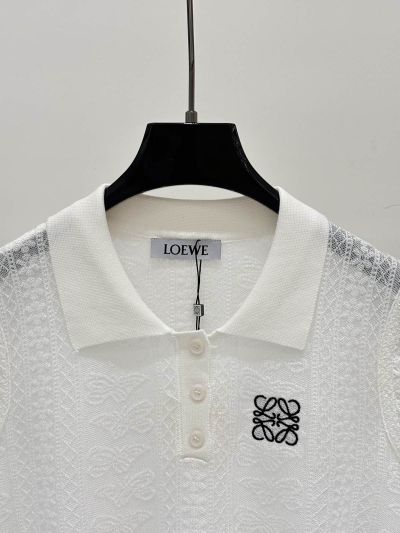 Loewe Turn-Down Collar Embroidered Top