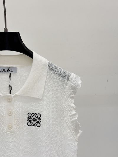 Loewe Turn-Down Collar Embroidered Top