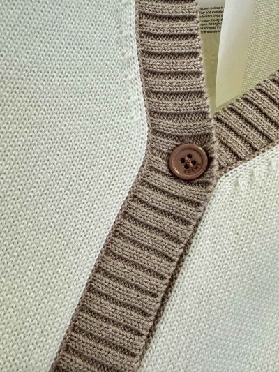 Loewe V-Neck Embroidered Cardigan in White and Beige