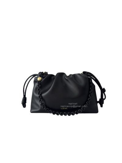 Loewe Flamenco Purse Bag Black Mellow Nappa Lambskin Leather 