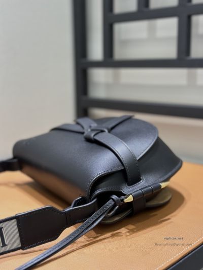 Loewe Gate Dual Small Bag Black Embroidered Strap
