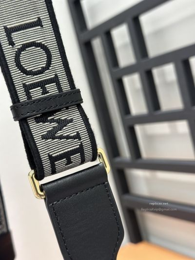 Loewe Gate Dual Small Bag Black Embroidered Strap