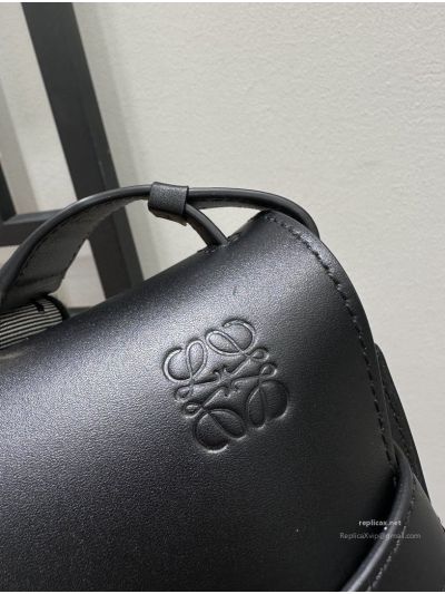 Loewe Gate Dual Small Bag Black Embroidered Strap