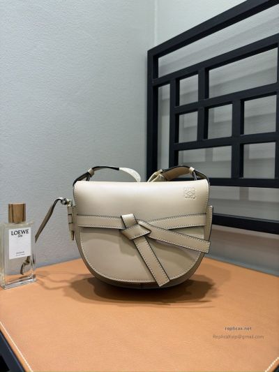 Loewe Gate Dual Small Bag Light Beige Embroidered Strap