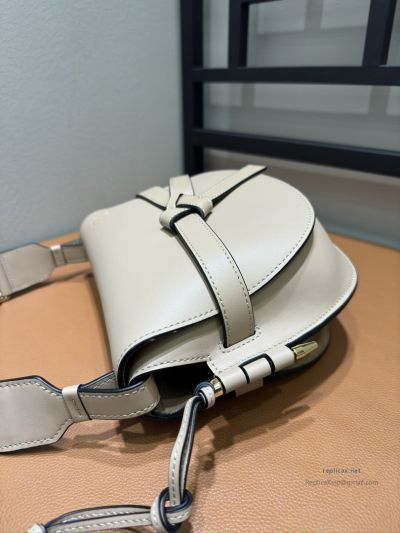 Loewe Gate Dual Small Bag Light Beige Embroidered Strap
