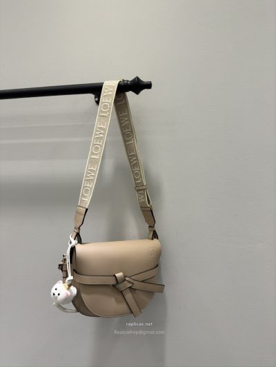 Loewe Gate Dual Small Bag Light Beige Embroidered Strap