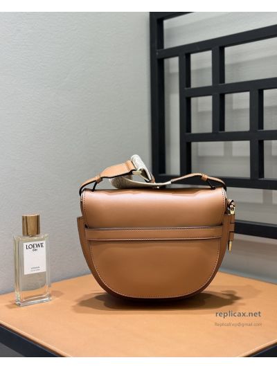 Loewe Gate Dual Small Bag Tan Embroidered Strap