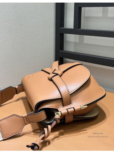 Loewe Gate Dual Small Bag Tan Embroidered Strap