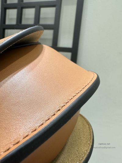 Loewe Gate Dual Small Bag Tan Embroidered Strap
