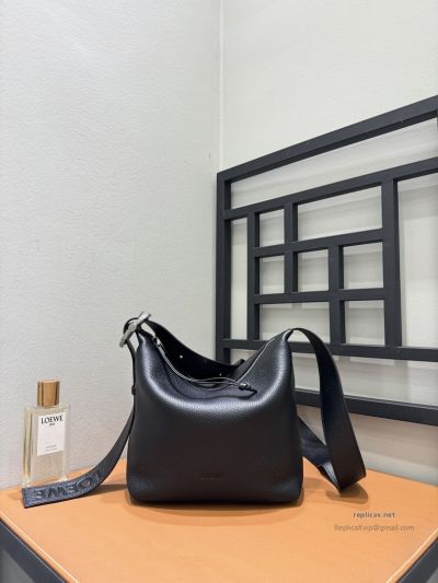Loewe Loop Hobo Bag Black Grained Calfskin