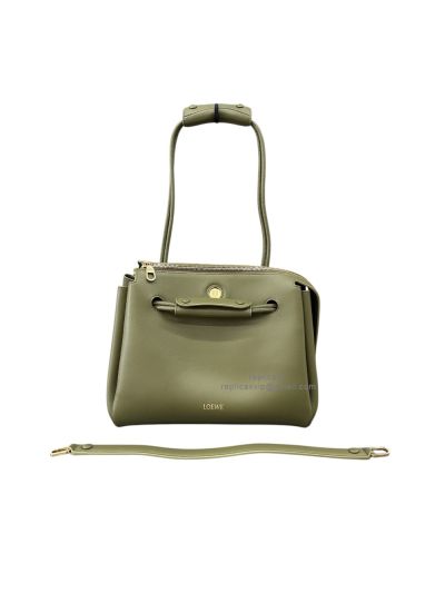 Loewe Medium Madrid Shoulder Crossbody Top Handle Bag Green Supple Calfskin