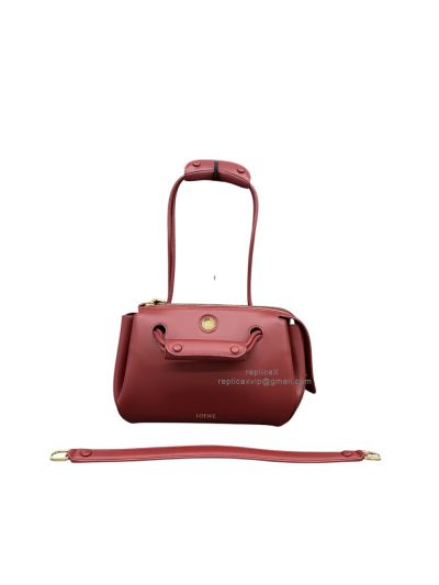 Loewe Small Madrid Shoulder Crossbody Top Handle Bags Red Supple Calfskin 