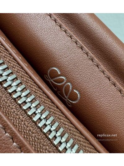 Loewe Whisker Handbag Glazed Calfskin Brown