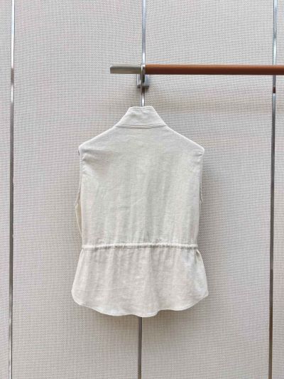 Loro Piana Embroidered Drawstring Coat in Beige