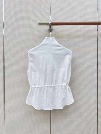 Loro Piana Embroidered Drawstring Coat in White