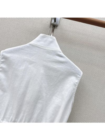 Loro Piana Embroidered Drawstring Coat in White