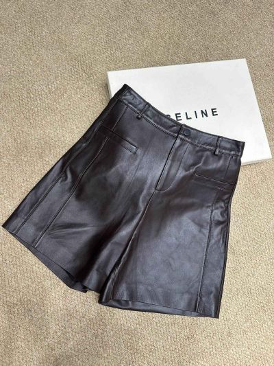 Loro Piana Lambskin Button-Front Pants in Black