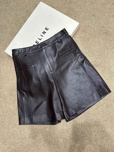 Loro Piana Lambskin Button-Front Pants in Black