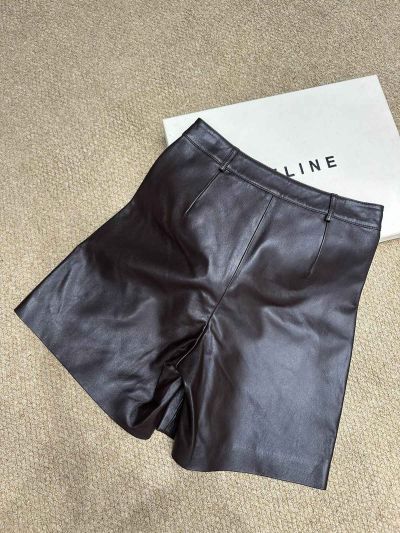 Loro Piana Lambskin Button-Front Pants in Black