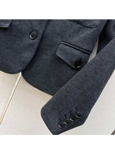 Loro Piana Turn-Down Collar Double-Breasted Coat in Navy