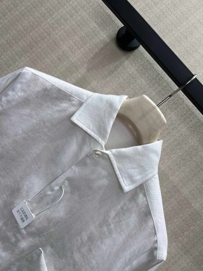 Loro Piana Turn-Down Collar Embroidered Shirt in White