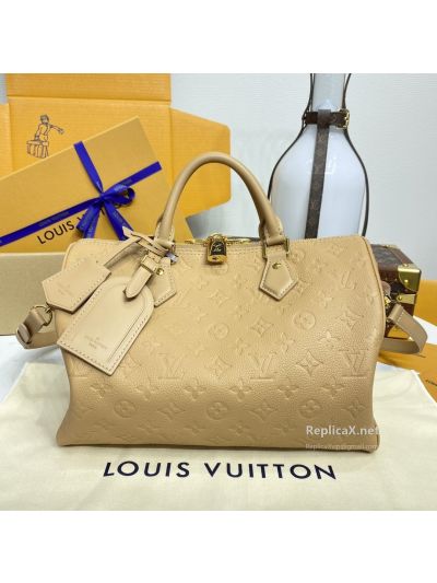 Louis Vuitton Beige Embossed Monogram Top Handle Travel Bag