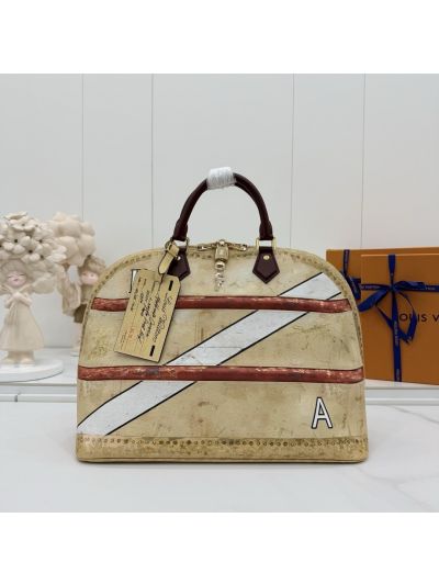 Louis Vuitton Beige Graphic Rounded Top Handle Bag