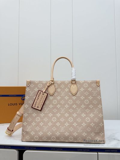 Louis Vuitton Beige Monogram Tote with Tan Trim