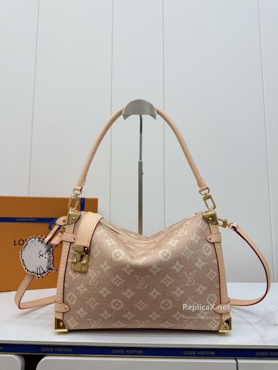 Louis Vuitton Beige Monogram Zip Shoulder Bag with Corner Hardware