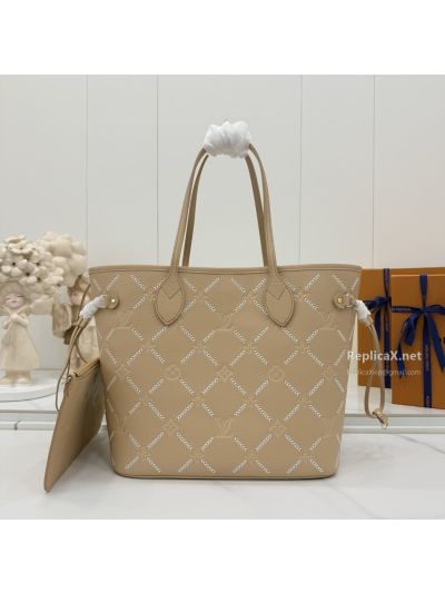 Louis Vuitton Beige Stitch-Pattern Tote