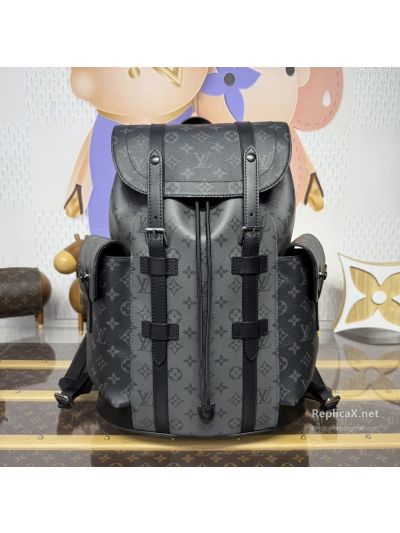 Louis Vuitton Black and Grey Monogram Drawstring Backpack