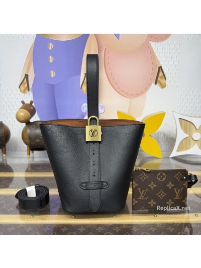 Louis Vuitton Black Bucket Bag with Padlock