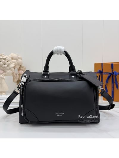 Louis Vuitton Black Double Handle Front Pocket Briefcase
