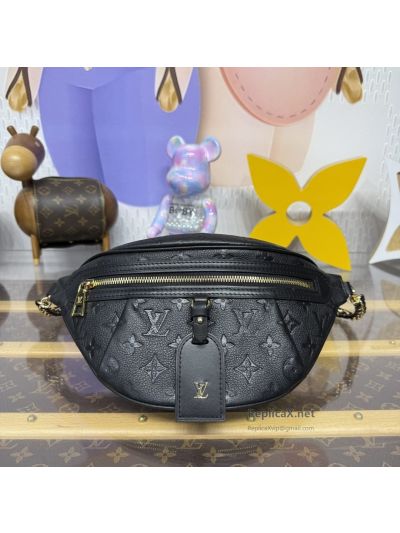 Louis Vuitton Black Embossed Monogram Chain Belt Bag