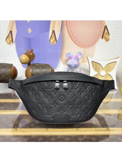 Louis Vuitton Black Embossed Monogram Rounded Belt Bag