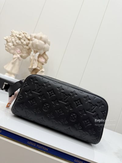 Louis Vuitton Black Embossed Monogram Toiletry Pouch