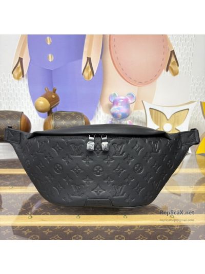 Louis Vuitton Black Embossed Monogram Wide Belt Bag