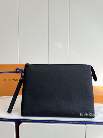 Louis Vuitton Black Flat Zip Pouch with Wrist Strap