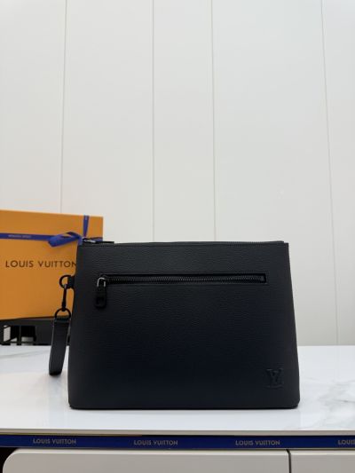 Louis Vuitton Black Front-Zip Wristlet Pouch