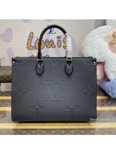 Louis Vuitton Onthego MM Black Giant Monogram Tall Tote M45595