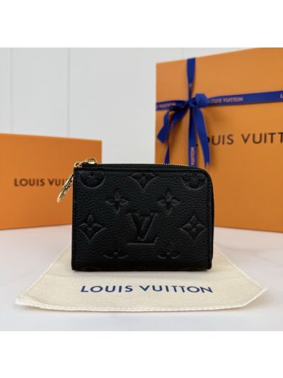 Louis Vuitton Black Monogram Compact Zip Wallet