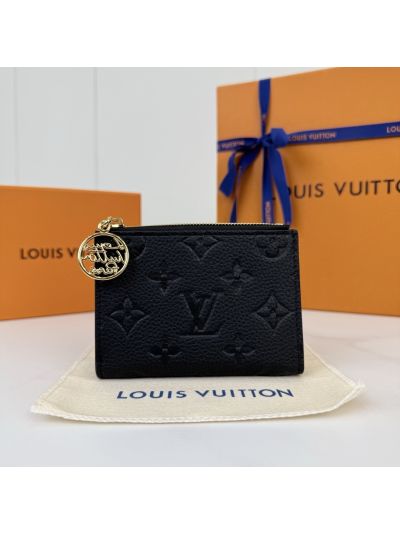 Louis Vuitton Black Monogram Folding Wallet with Zip Charm