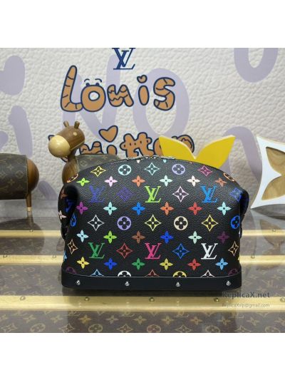 Louis Vuitton Black Multicolor Structured Vanity Bag
