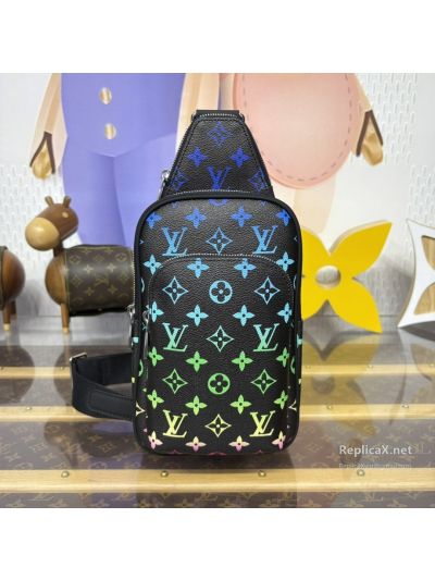 Louis Vuitton Black Rainbow Monogram Sling Bag
