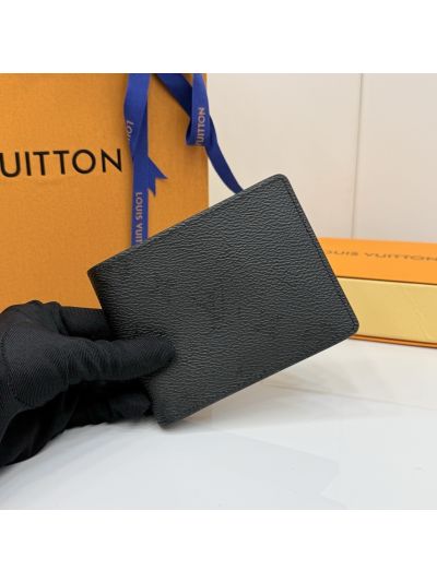 Louis Vuitton Black Textured Bifold Wallet