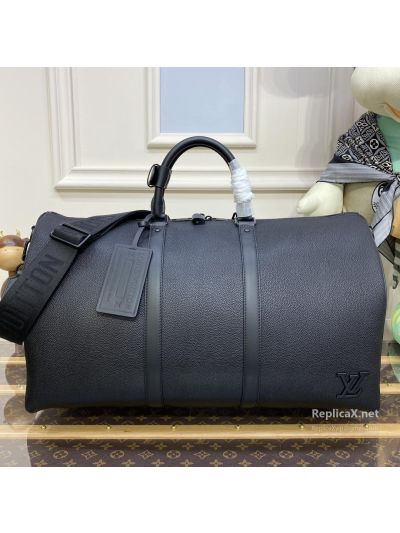 Louis Vuitton Black Textured Duffle Bag